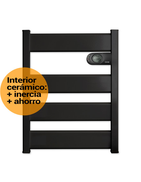 Radiador secatoallas eléctrico LYSA 500W NEGRO