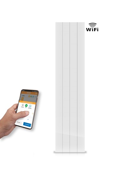 Radiador cerámico vertical WiFi 1000?W HJM AVA?V – Emisor térmico programable sin Smartbox