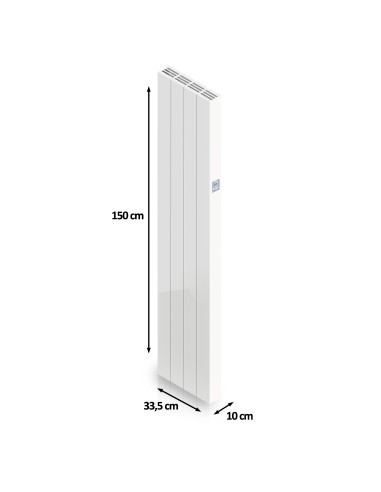 Radiador cerámico vertical WiFi 1000?W HJM AVA?V – Emisor térmico programable sin Smartbox