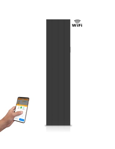 Radiador cerámico vertical AVA WIFI 1000W Negro, Sin Smartbox, Bajo Consumo-Programable 24/7