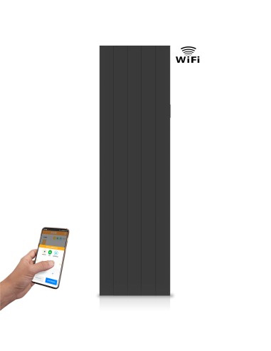 Radiador cerámico vertical AVA WIFI 1500W Negro, Sin Smartbox, Bajo Consumo-Programable 24/7