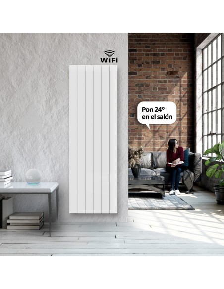 Radiador cerámico vertical AVA WIFI 2000W, Sin Smartbox, Bajo Consumo-Programable 24/7