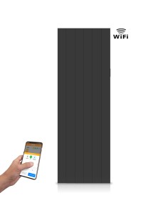 Radiador cerámico vertical AVA WIFI 2000W Negro, Sin Smartbox, Bajo Consumo-Programable 24/7